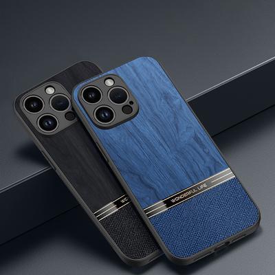 Роскошный деревянный кожаный чехол для телефона iPhone 15 14 13 12 11 Pro Max XS MAX XR X 7 8 Plus Anti Drop Business мягкий силиконовый чехол