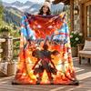 Attack on Titan Custom Name Flannel Blanket Personalized Soft Warm Plush Throw Blanket Customized Gift for Family Friends