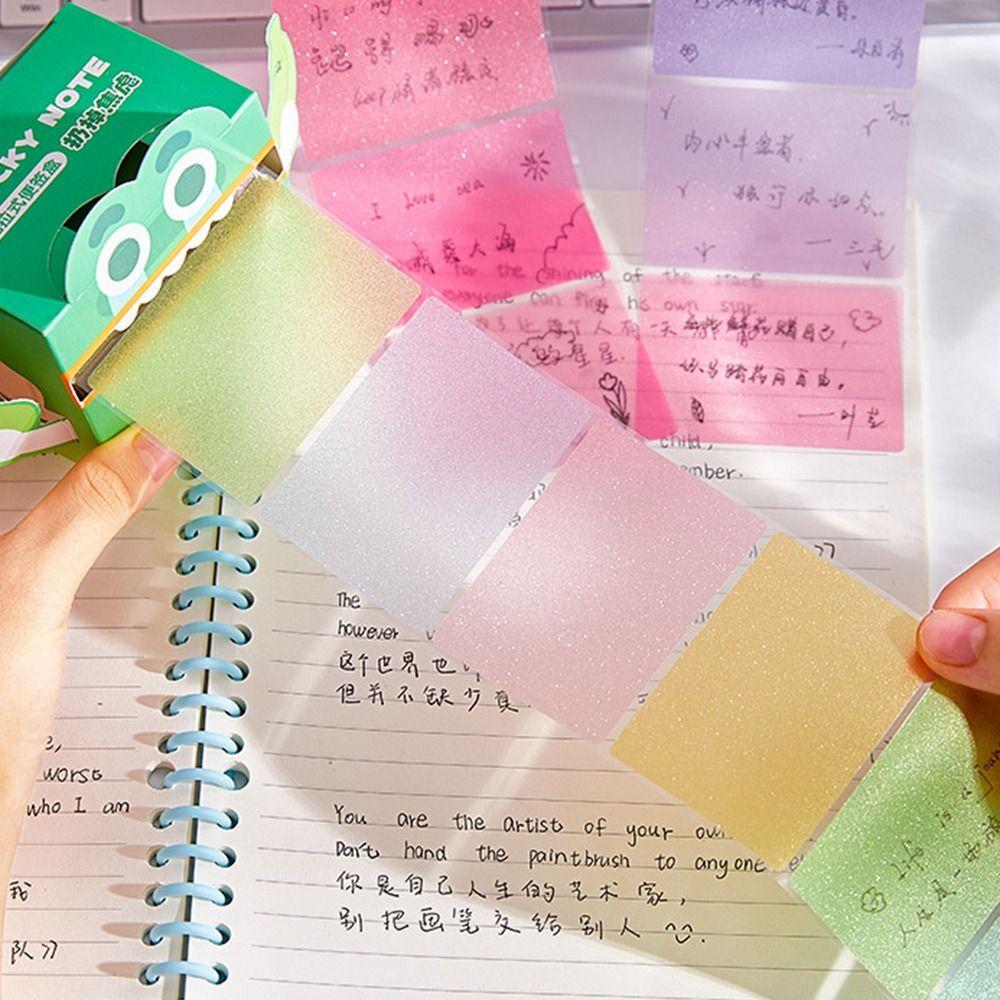 Kawaii Colorful Memo Pad Pearlescent Cartoon Notepads INS Square Writing Pad Office