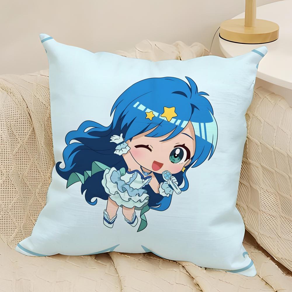 Чехол на подушку с принтом в стиле аниме M-Mermaid Melody Pichi Pichi Pitch, натуральный лен, двусторонняя печать, для дивана, домашний декор, наволочка