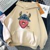 2025 Cartoon Winter Stitch Hoodies girl Harajuku Cute Anime Sweatshirt Manga Streetwear Hoody Girl's clothes