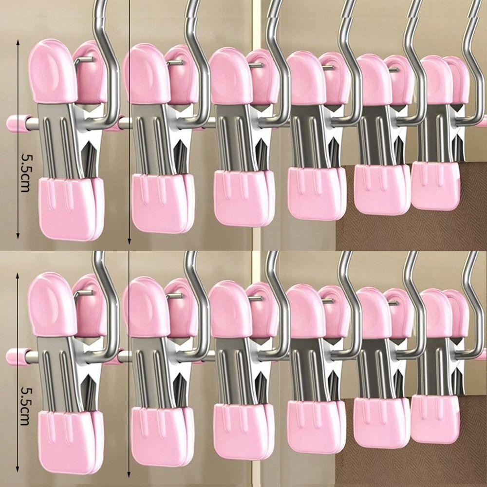 1/5/10PCS Windproof Stainless Steel Pants Clip with Hook Home Storage Rack for Household