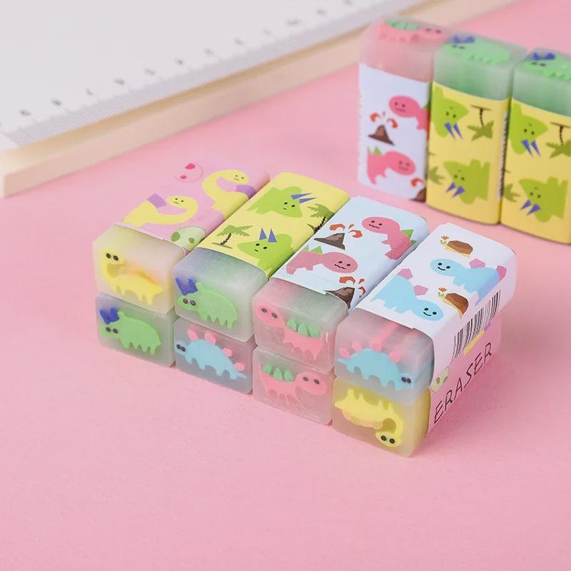 Ластик-сэндвич с изображением динозавра из мультфильма для учащихся начальной школы — инструмент для исправления почерка с минимальными ошибками