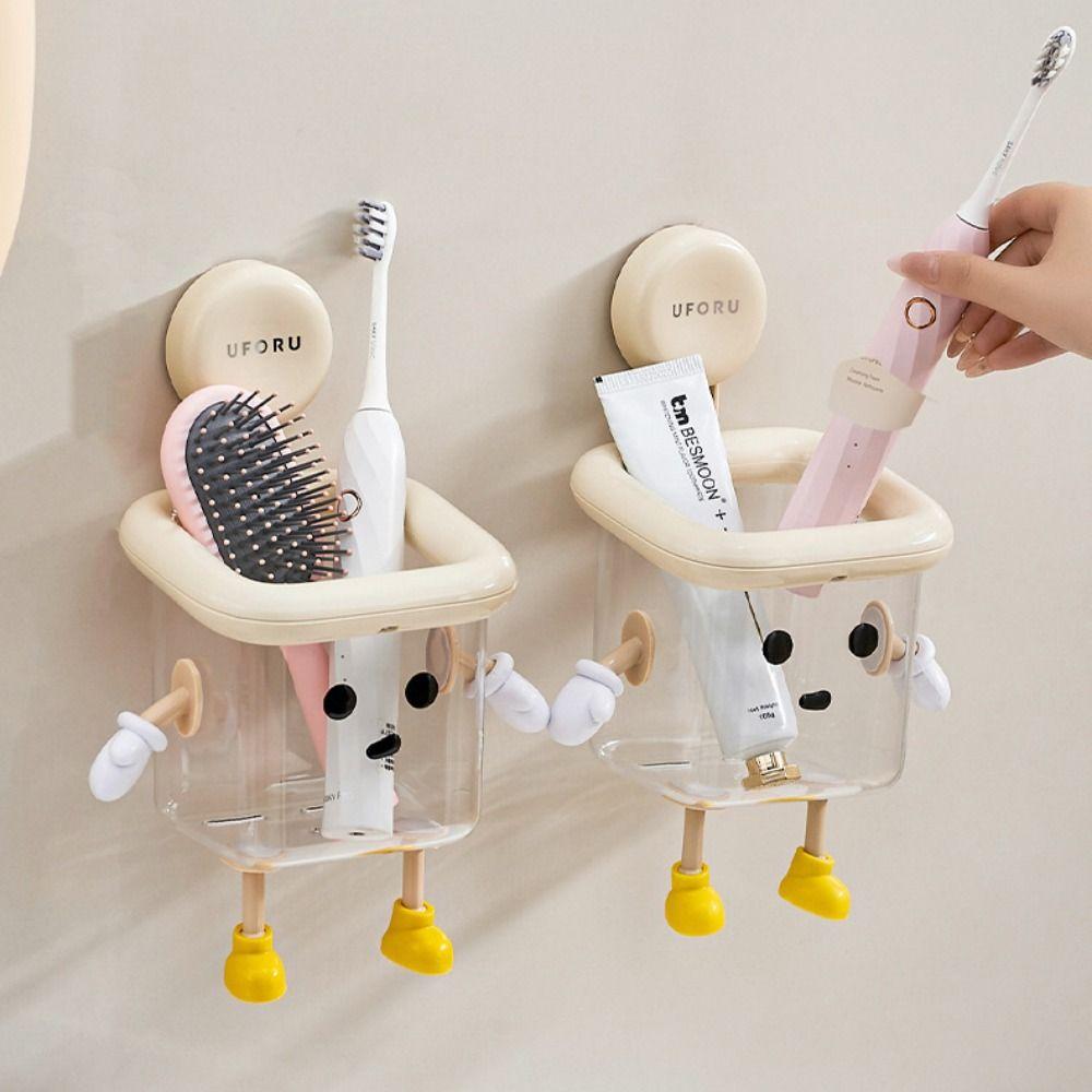 Настенный держатель для зубных щеток, прозрачная полка для хранения в ванной, новая полка для хранения в туалете