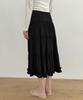 Moyora Frill Tiered Flare Long Skirt [Black]