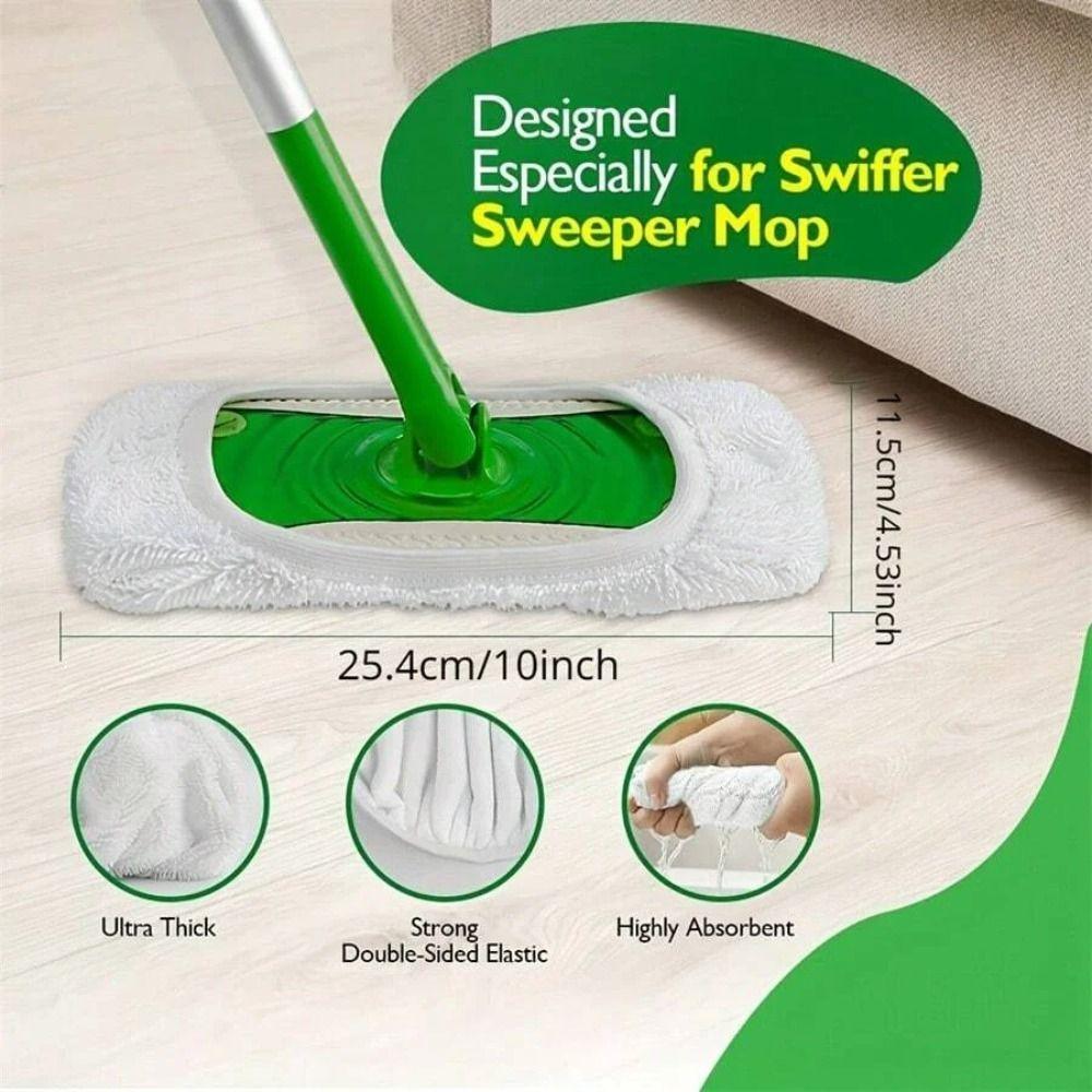6 шт. Моющиеся сменные салфетки для швабры Swiffer, не линяют, впитывающие, из микрофибры, более плотные, мягкие, для дома