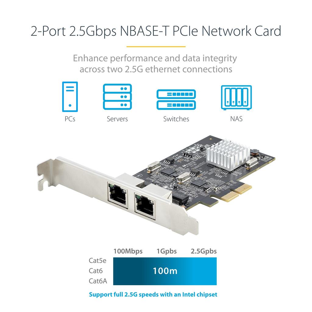 Сетевая карта PCI Express x2 2 порта Ethernet Jumbo Frame Совместимость с различными ОС ПК PCIe LAN карта Двойная плата расширения RJ45 NIC