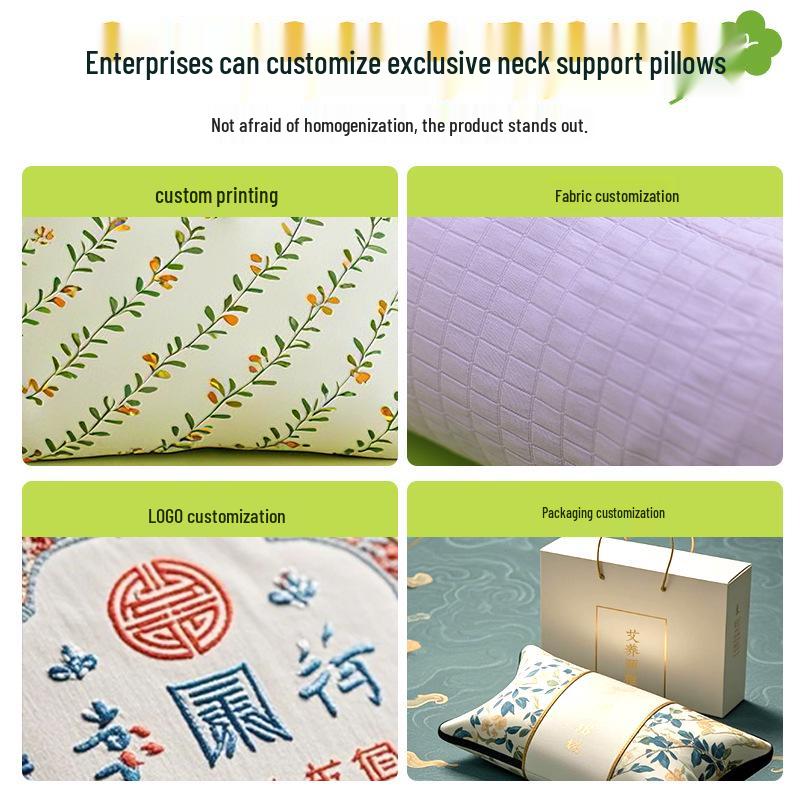 Triangular Buckwheat Neck and Lumbar Support All-Cotton Mugwort Pillow