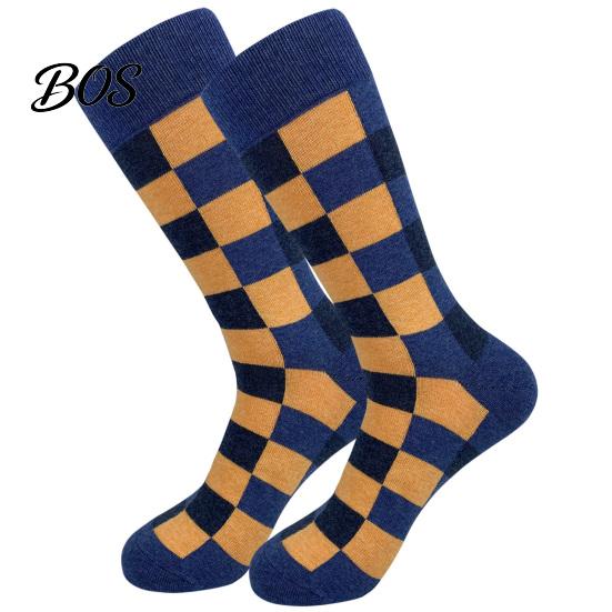 Men Argyle Crew Socks Socks, Plus Size, Colorful Striped Cotton Anti Odor Thermal Dress Thickened Autumn Winter for Cold Weather Comfortable