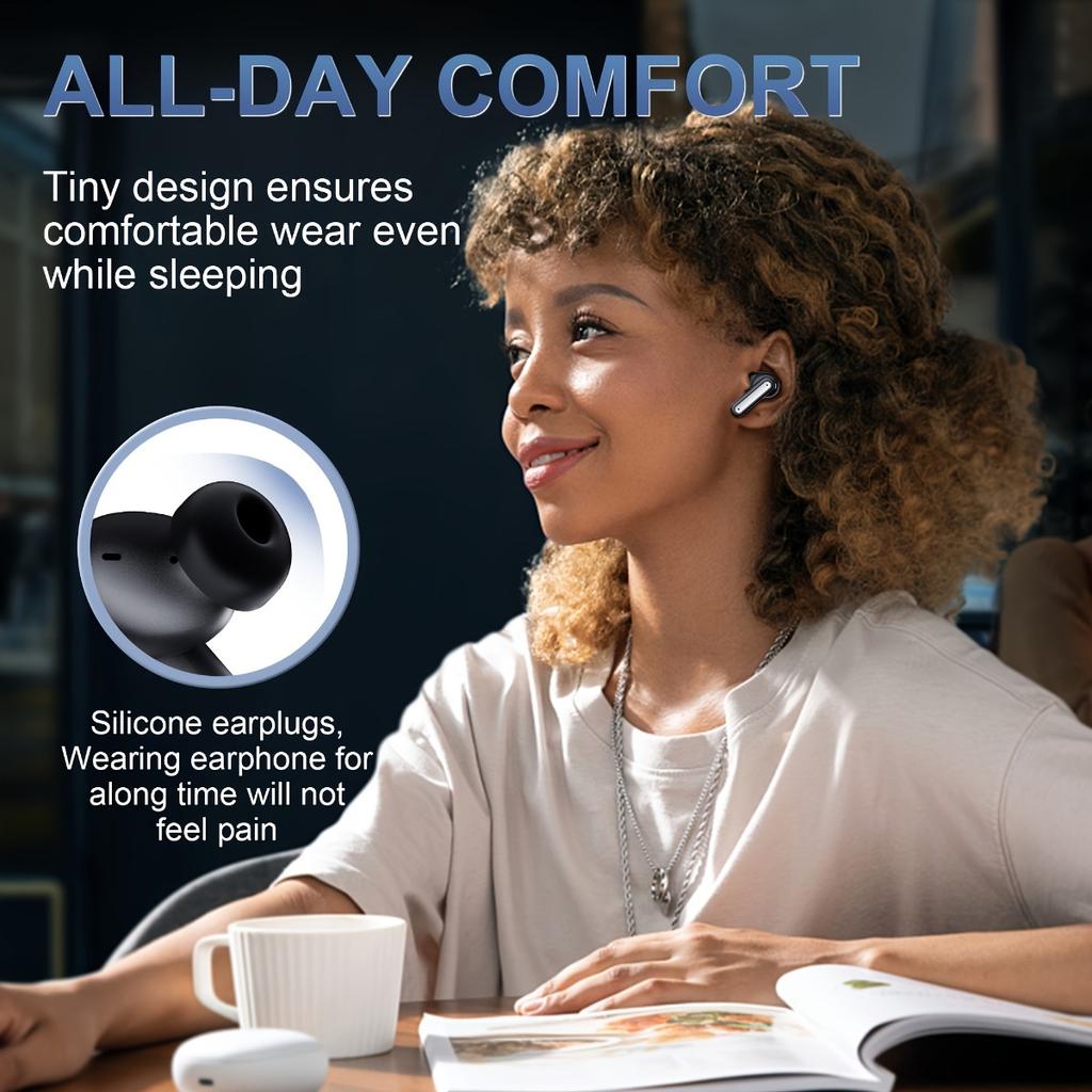 Шумоподавляющие наушники с ИИ-переводом на 144 языка, длительным сроком службы батареи, композитными мембранными динамиками с настоящим медным кольцом и усилением басов