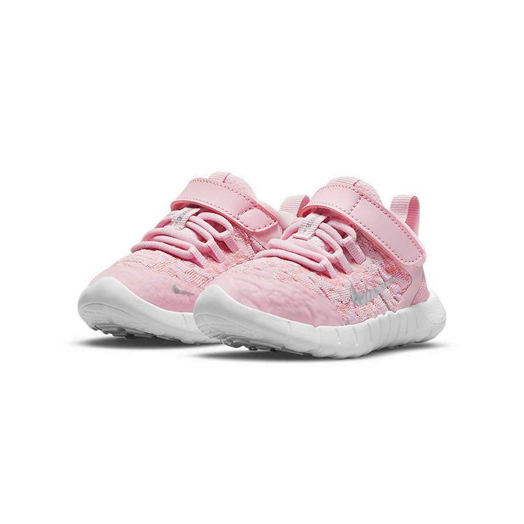 Nike Free RN 2021 TD Детские кроссовки из пены розового цвета, белая розовая глазурь, металлик-серебро CZ3997-610