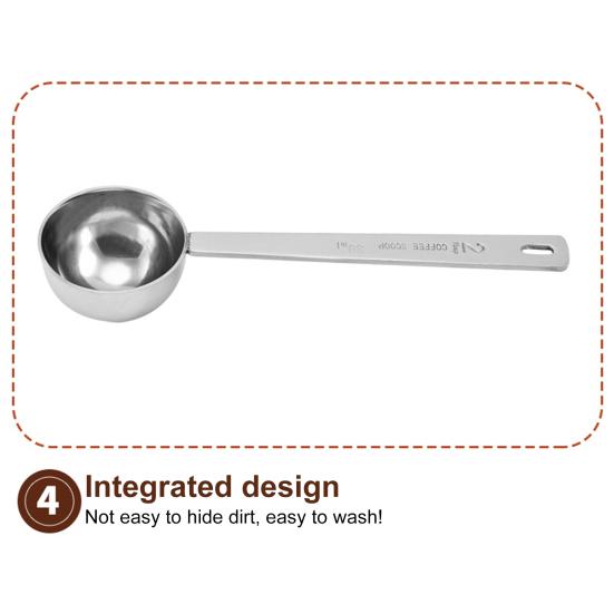 Stainless Steel Measuring Spoon Long Handle Coffee Scoop Spoon Tablespoon 5ml 10ml 15ml 20ml 30ml Cooking Measurement Tool for Ground Coffee