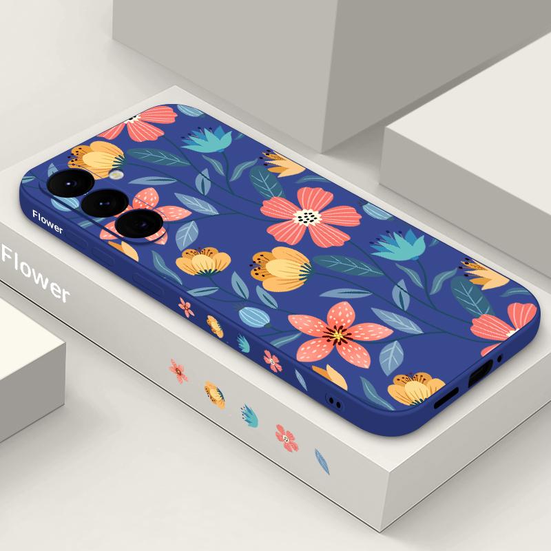 Flower Painted Shell For Samsung Galaxy S24 S22 Ultra Plus S23 S21 S20 Fe A52 A53 A54 A34 14 5g A51 A32 A13 4g Slim Shockproof Tpu Hybrid Case Cover
