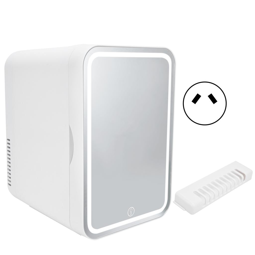 Светодиодный косметический холодильник 8 л с зеркальной дверью, мини-холодильник, портативный холодильник для средств по уходу за кожей для путешествий в машине