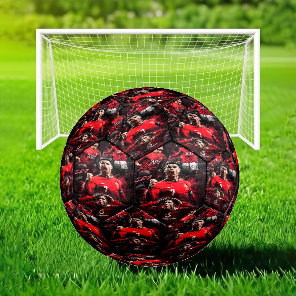 Man United Soccer Action Soccer Ball Size 5 Soccer Ball, Machine-stitched, Soft and Comfortable, Suitable for Training and Matches Fan Gift