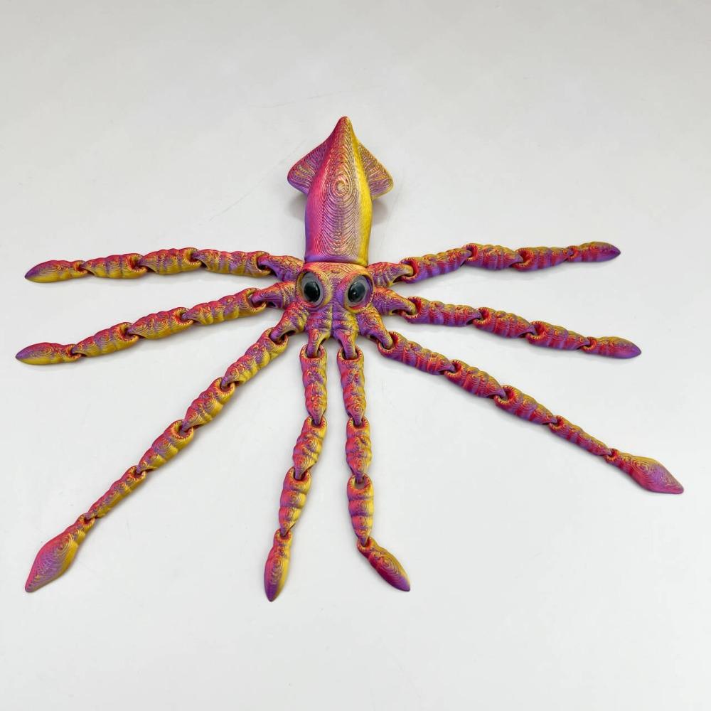 Action Figures 3D Printed Model Toy Movable Joints Octopus Model New Squid Model For Kids Gift