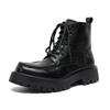 Men's popular locomotive boots big boots thick-soled straps medium-top Martin boots British style round head high boots 86689-R