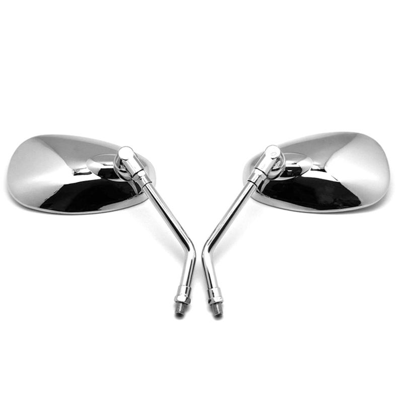 Универсальные 10мм хромированные зеркала заднего вида мотоцикл мотокросс скутер электровелосипед гоночный мотоцикл боковое зеркало аксессуары для обзора сзади