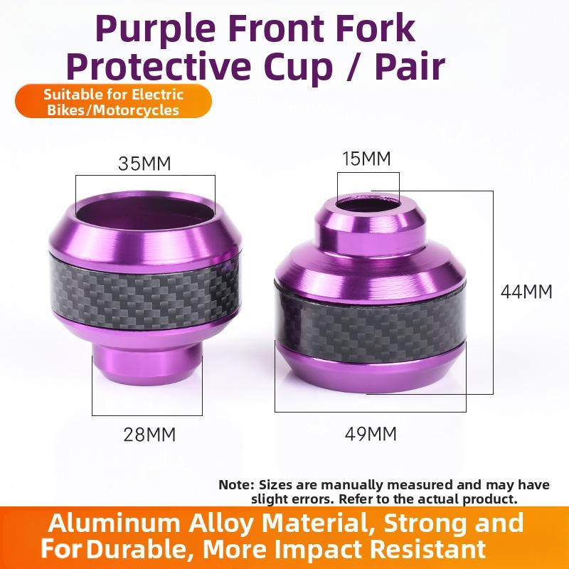 2 Pcs Aluminum Alloy Motorcycle Wheel Slider Protection Cup For E-Scooter For Bike, CNC Crash Pad With Carbon Fiber Accent