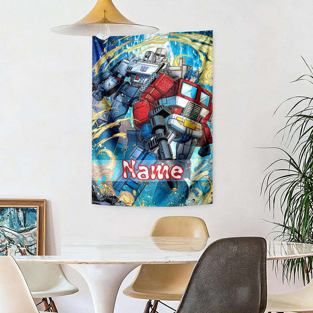 Transformers Fans Custom Your Name Wall Decor Tapestry Art For Pet Memorial Birthdaywedding Party Backdrop Family Gift