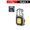 Mini LED Flashlight Work Light Rechargeable Keychain Light Outdoor Camping Light Portable Pocket Wrench Screwdriver Safety Hamme