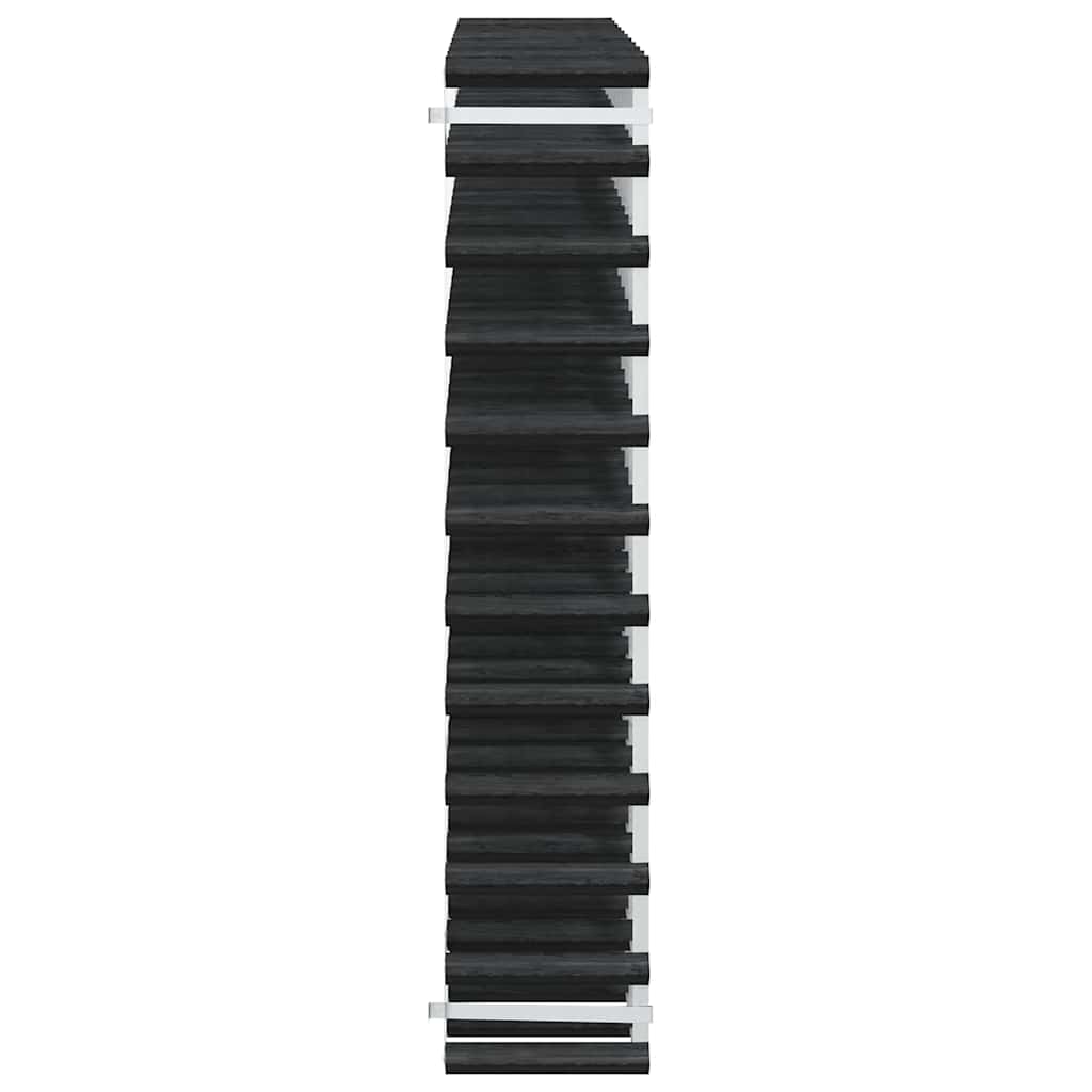 120 Bottle Wine Rack Black Solid Pine Wood