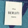 Great BERLUTI Scarf Calligraphy reversible Navy wool mens Used