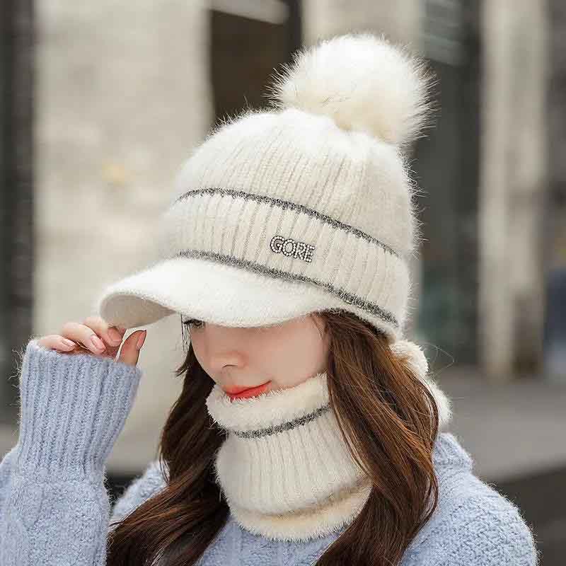 Женские осенние и зимние шапки плюс бархатная теплая шерстяная кепка