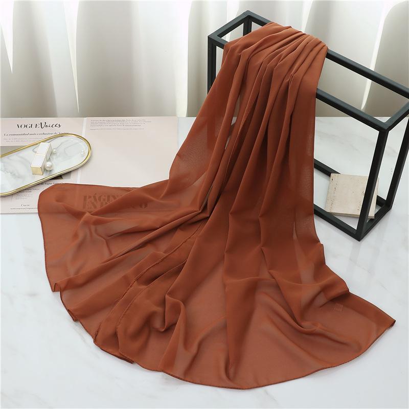 Summer Long Silk Scarf For Women Large Shawl Wrap Headband Solid Design Hijab Beach Stoles Female Foulard Echarpe Bandana