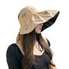 Women Summer UV Protection Wide Brim Panama Hat Bucket Hat Sun Cap Sunshade Hat Beach Cap