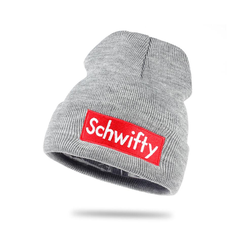 Schwifty Winter Embroidery Knitted Beanie Hat Skullies Hat Knit Letter Bonnet Outdoor Ski