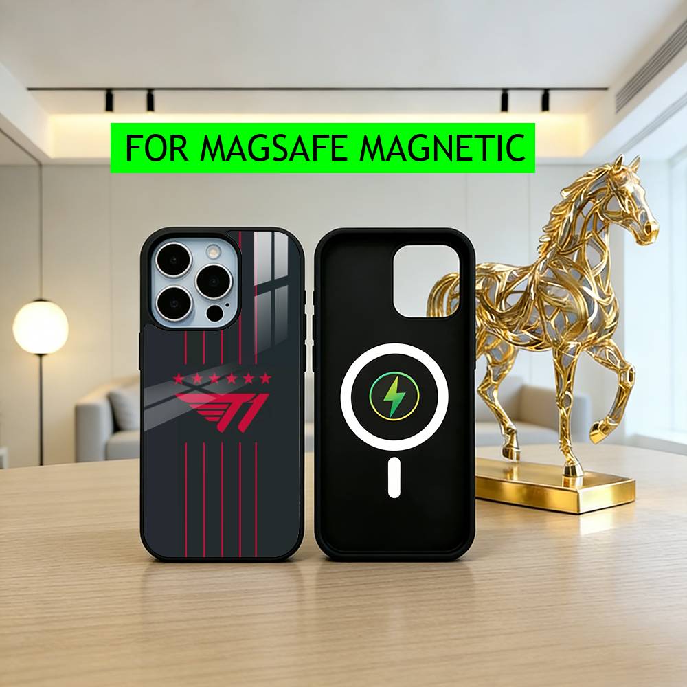 Крутой чехол для телефона с корейским киберспортивным дизайном T1 для iPhone 17, 16, 15, 14, 13, 12, 11 Plus, Pro, магнитный, для беспроводной зарядки Magsafe