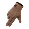 Double Sided Plush Finger Gloves Suede Fabric Warm Gloves New Touch Screen Gloves  Men's Style