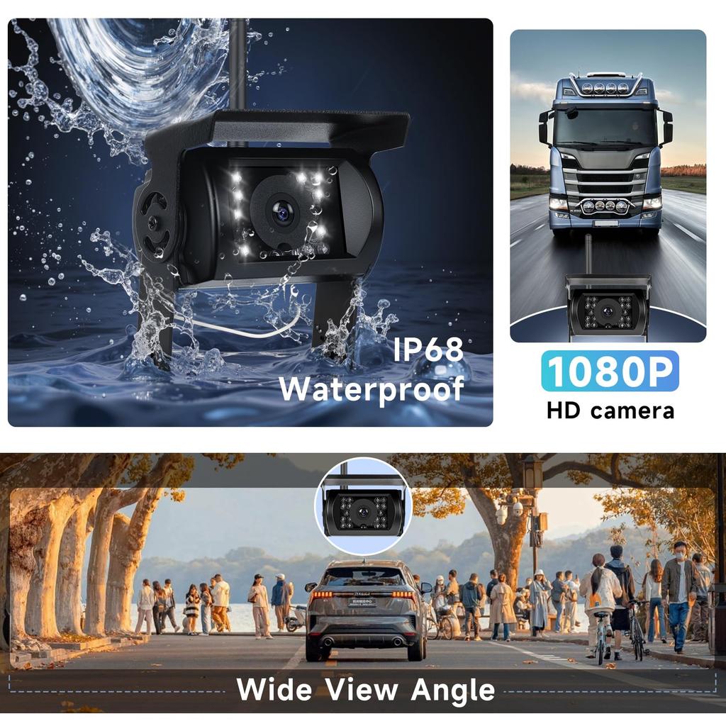 Эта беспроводная камера заднего вида имеет две водонепроницаемые ночные камеры IP68 и подходит для и Она работает от 12 В до 7-дюймовых мониторов, рейтинг, сверхъяркая