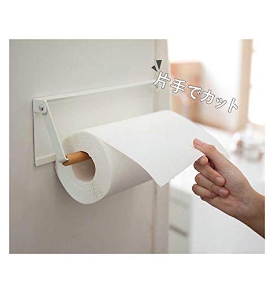 Магнитный держатель для кухонной бумаги Yamazaki Jitsugyo One Hand Cut, белый xx Tosca, для хранения кухонной бумаги, размер 3530, прибл.. Ш30,5 Г2,5 В9,5 см