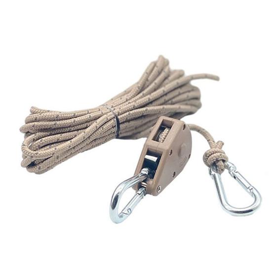 1 Набор Натяжитель веревки с роликом и шнуром 4/5 м, сверхпрочный, для наружного использования, для бэкпэкинга, туризма, катания на лодках, кемпинга, Регулятор-затяжитель оттяжной веревки