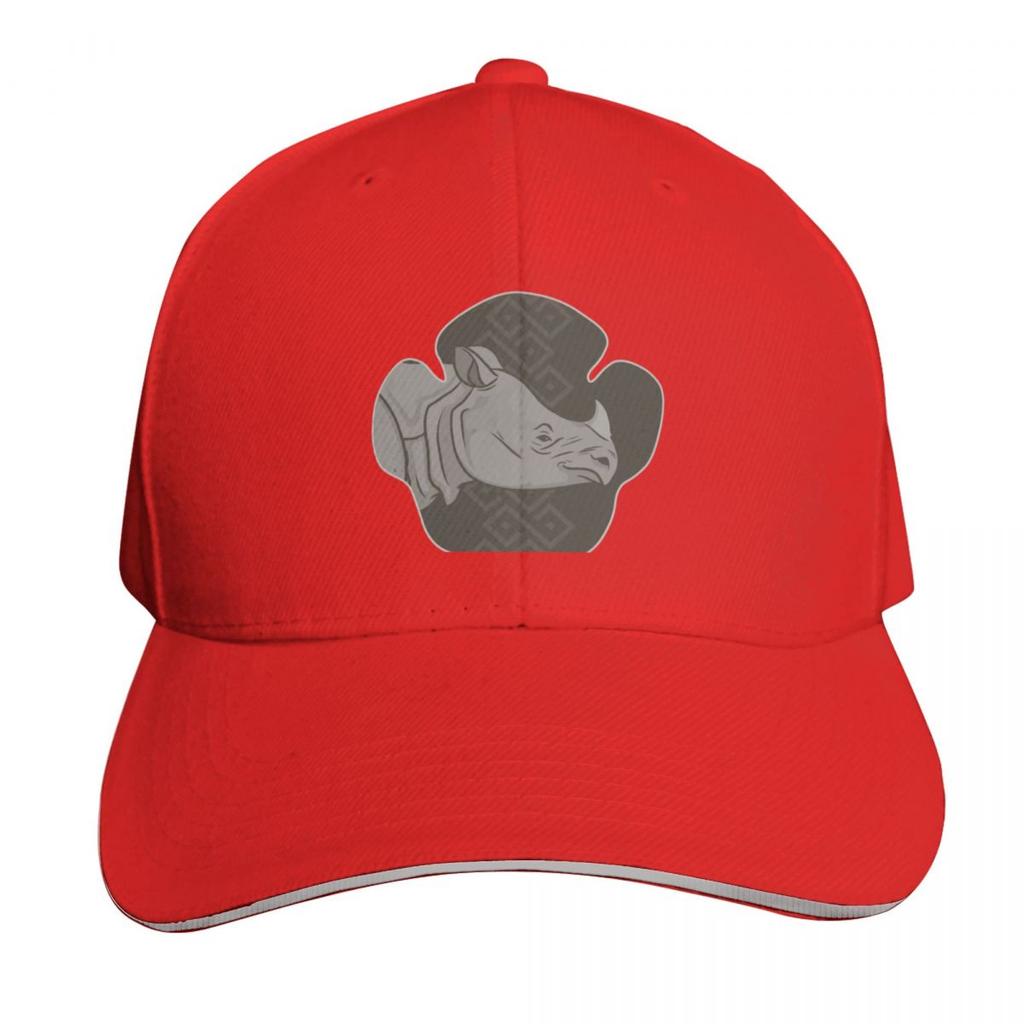 Rhino Footprint Portrait Javan Rhino Baseball Cap Snapback Flat Bill Strapback Dad Hat Six Panel Structured Crown