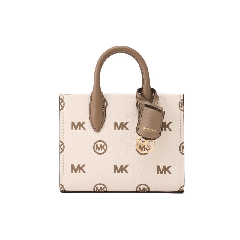 Michael Kors Сумка Mirella с тисненым логотипом, регулируемый плечевой ремень, застежка-молния, полиуретановая сумка-тоут, сумка-тоут, сумка для покупок, ручная