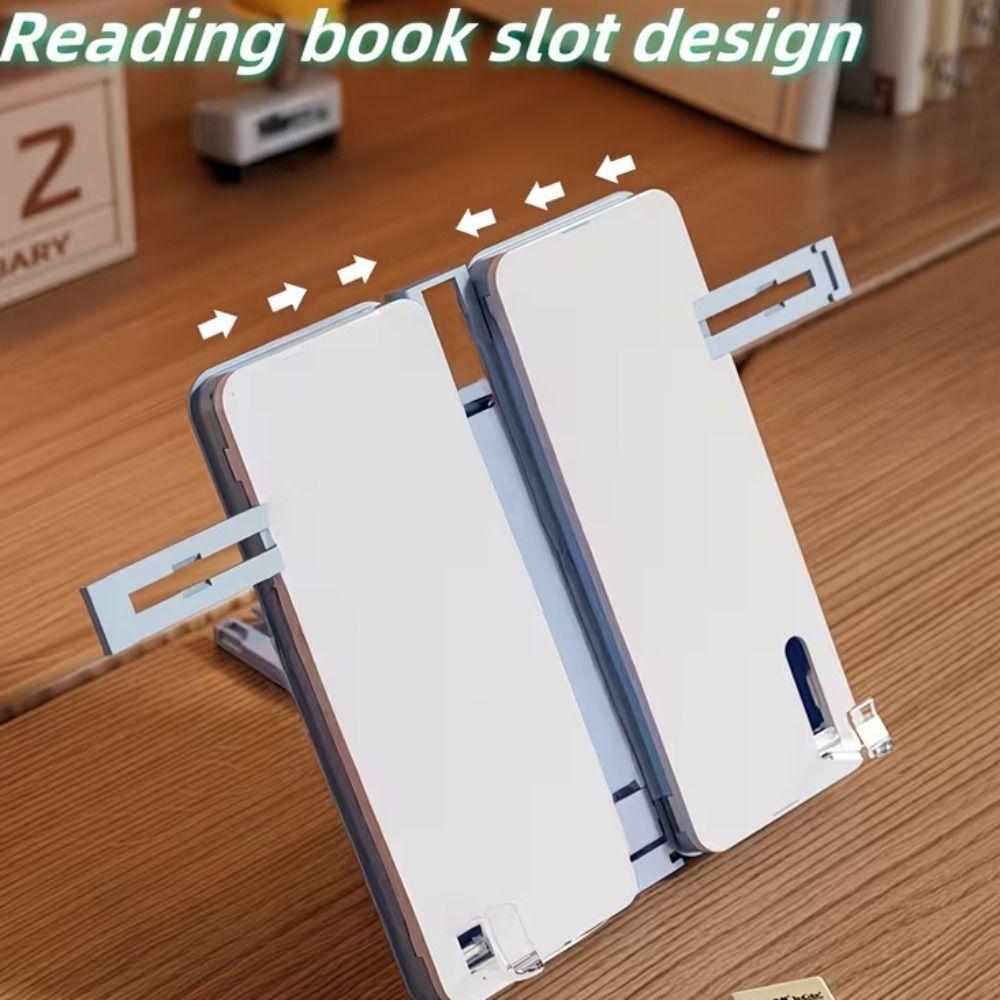 Foldable Pencil Box Reading Stand Large Capacity Stable Dual-use Reading Bookshelf Adjustable With Pencil Sharpener