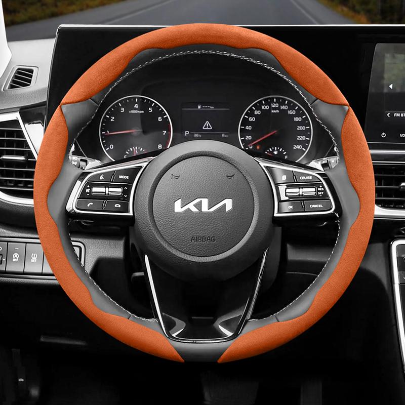 Подходит для Kia Нескользящая Пряжка Сегментированная Замшевая Накладка на Руль Подходит для Ceed Jd Picanto Sportage 3 Rio 4 Ev3 Cerato 2 Stonic Xceed Morning