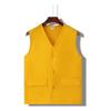 Хлопковый жилет на пуговицах с V-образным вырезом для работы и волонтерской деятельности - С настраиваемым логотипом