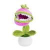 1PC Handmade Craft Cute Hand-Knitted Crochet Ornaments Desktop Decor Artificial Bonsai Cannibal Flower Potted