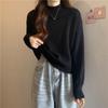 2023 Autumn/Winter Women's Korean Style Solid Color Half High Neck Short Knit Sweater - Stylish Base Layer