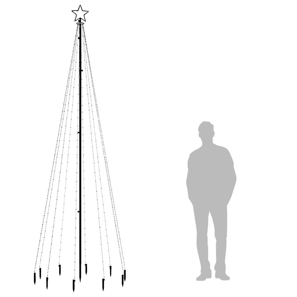 LED Christmas Tree with Ground Stakes Warm White 310 LEDs 300 cm