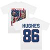 Футболка Hughes Hockey с графикой Джека Хьюза Хлопковая с коротким рукавом Одежда Женская Мужская Мода 86 High Street Свободная футболка Повседневная