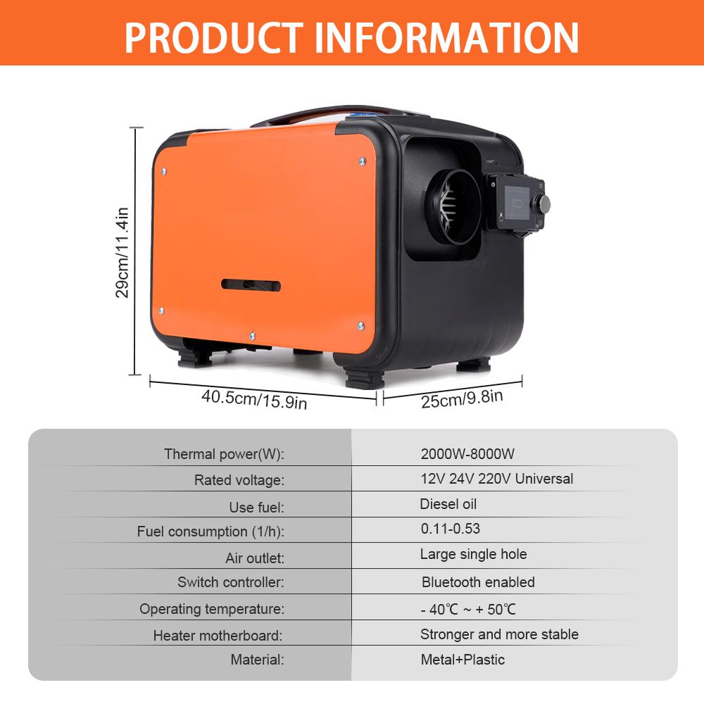 2-8 кВт парковочный обогреватель Bluetooth 12 В и 24 В и 220 В три в одном DC и AC универсальный подходит для внутренних и наружных морских автофургонов