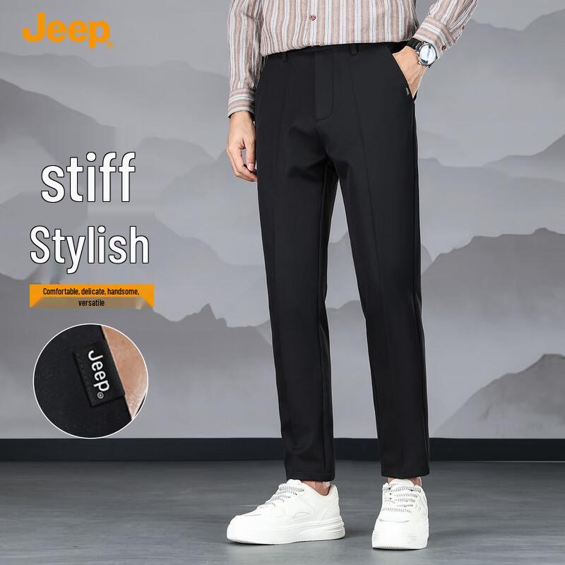 Jeep Мужские брюки business casual прямого кроя, свободного облегания