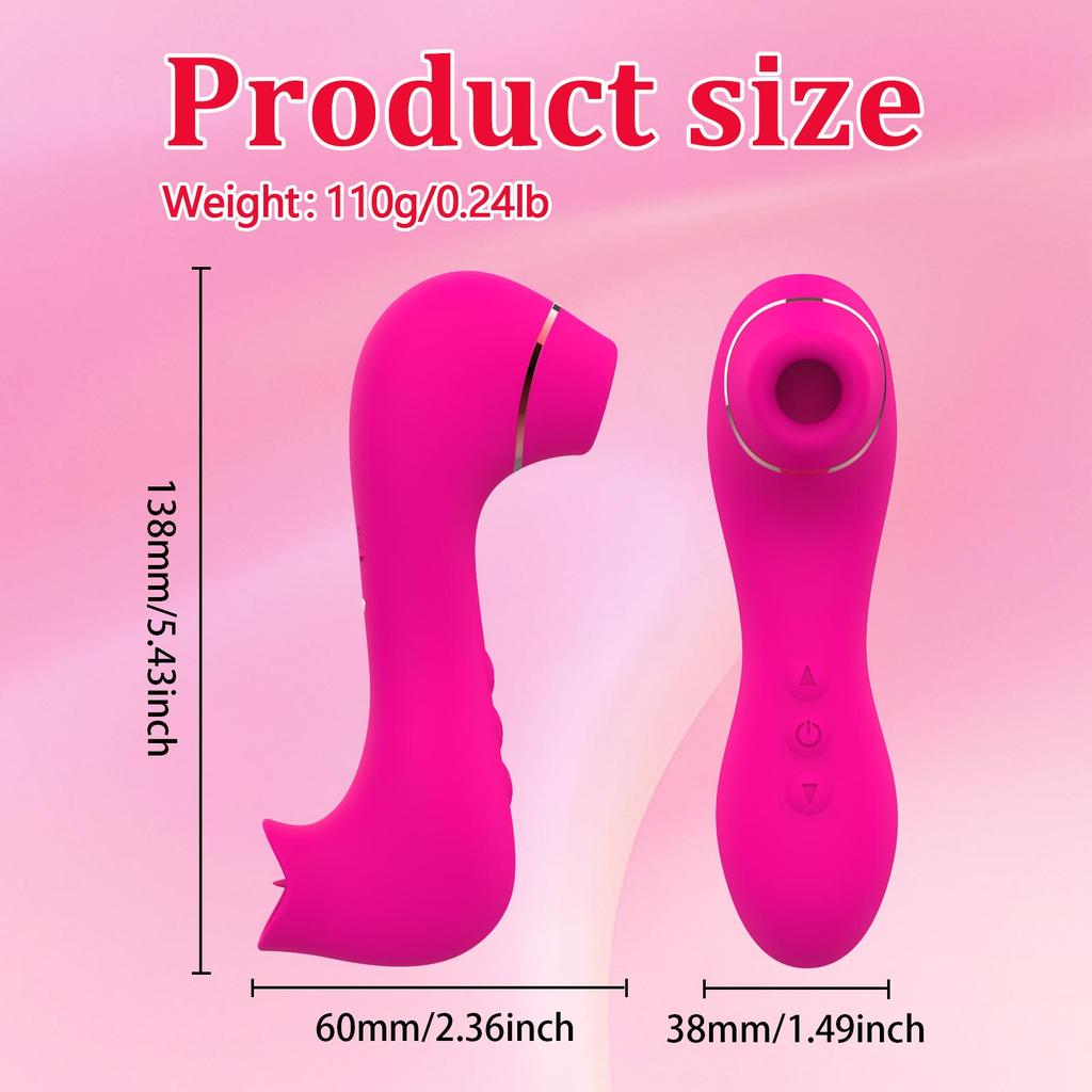 2-in-1 Sucking Vibrator with Tongue Licking 10 Modes Vagina Clitoris Stimulator Oral Sucker Erotic Sexy Sex Toy for Women
