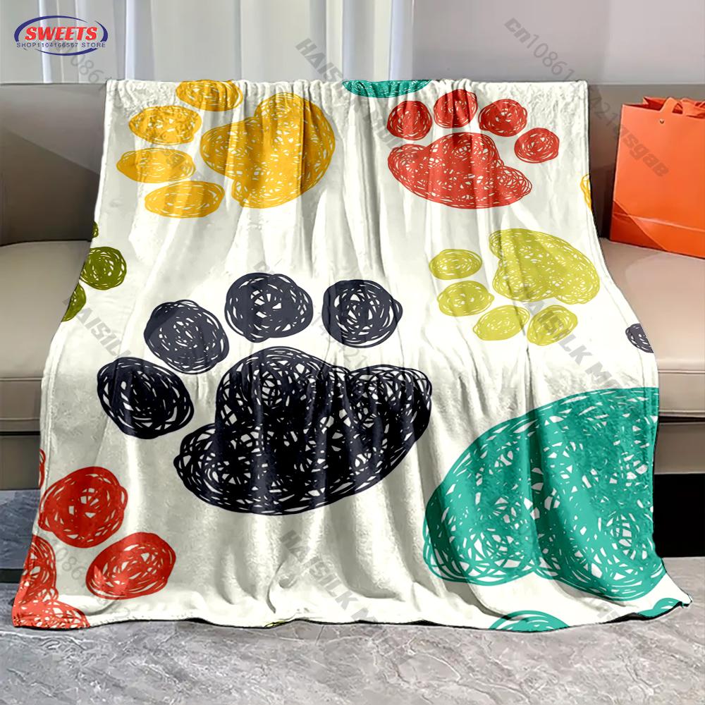 3D Cat Paw Theme Print Blanket for Boys Girls Adults,Soft Cozy Blanket for Home Bed Sofa, Xmas Holiday Birthday Gifts for Family