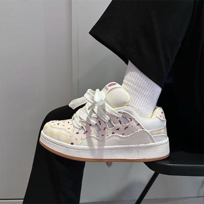 Хлебные туфли клюквенно-бежевой цветовой гаммы ретро низкие кеды модные новые женские приливные кеды для скейтборда